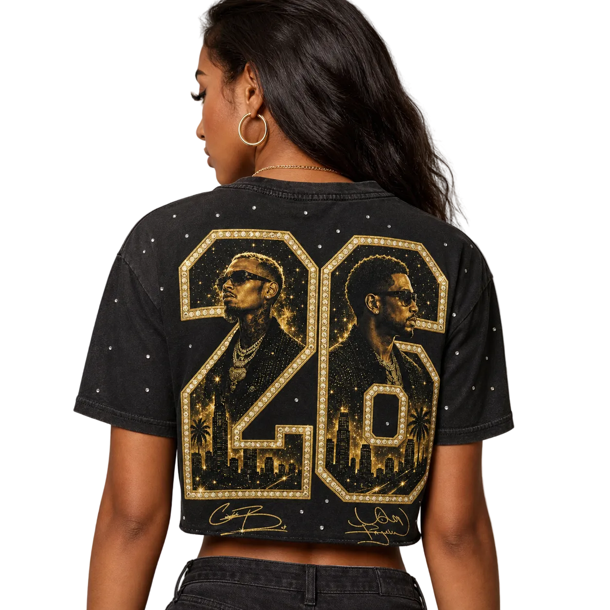 Chris Brown Usher 2026 Tour Cropped Tee