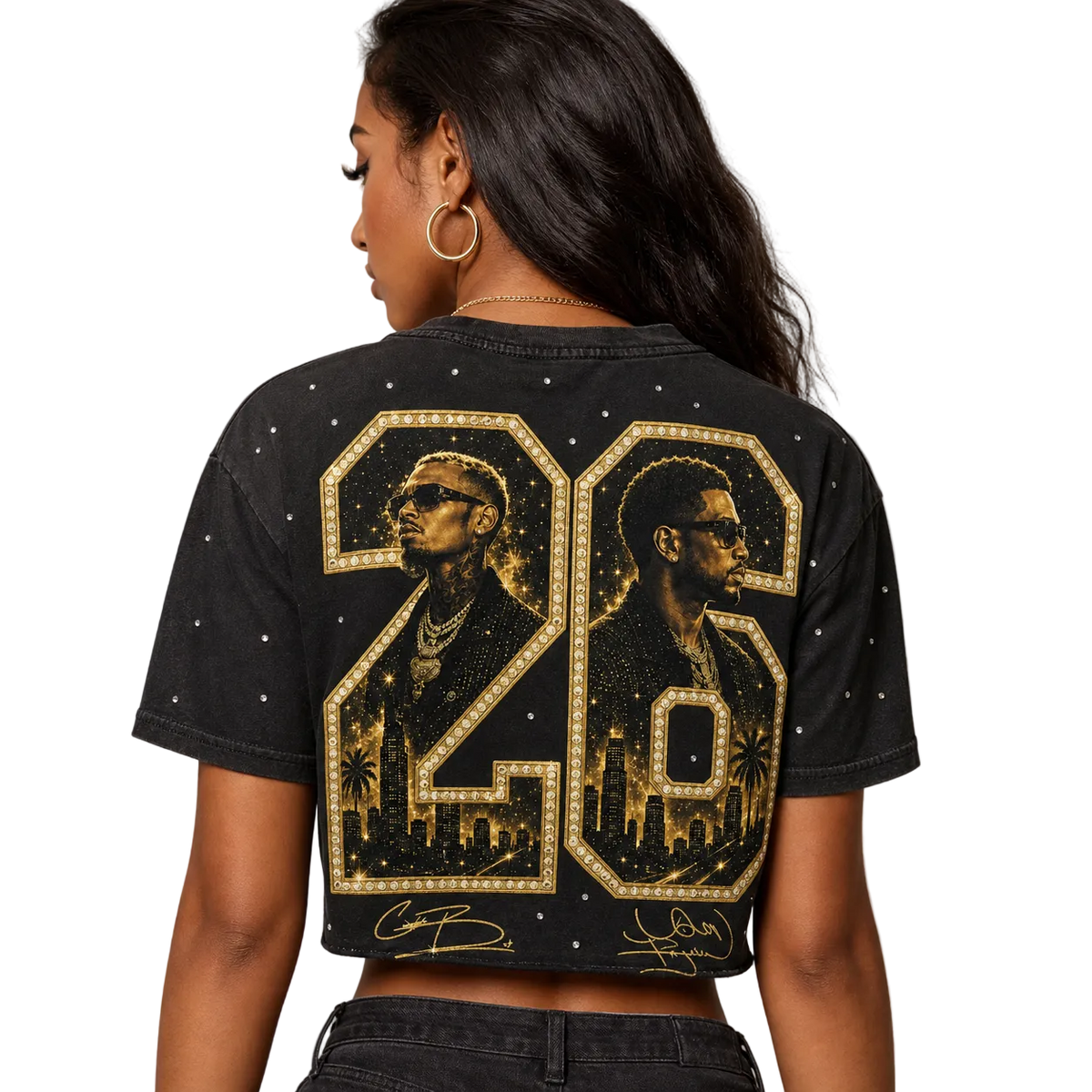 Chris Brown Usher 2026 Tour Cropped Tee