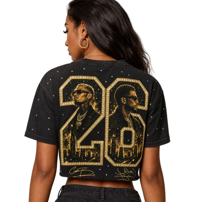 Chris Brown Usher 2026 Tour Cropped Tee