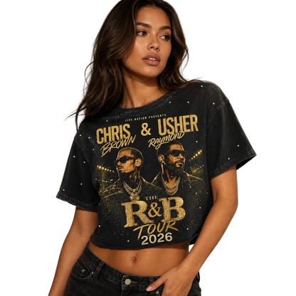 Chris Brown Usher 2026 Tour Cropped Tee