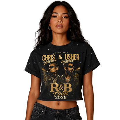 Chris Brown Usher 2026 Tour Cropped Tee
