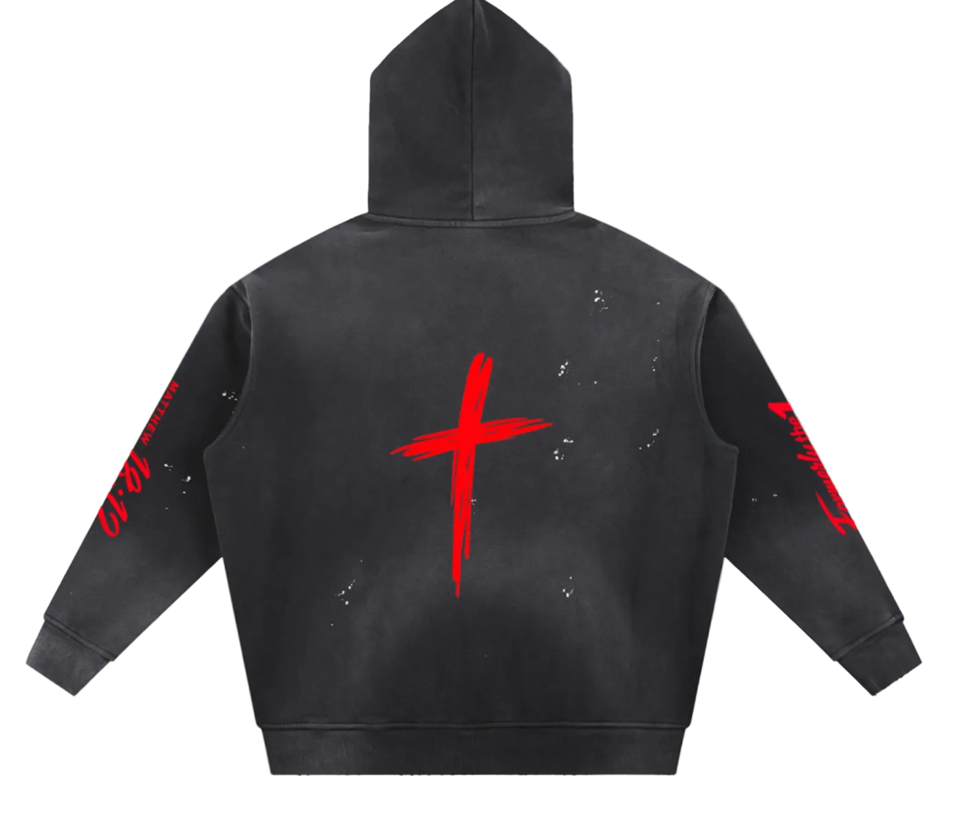 Vintage Washed Frayed Fleece Hoodie