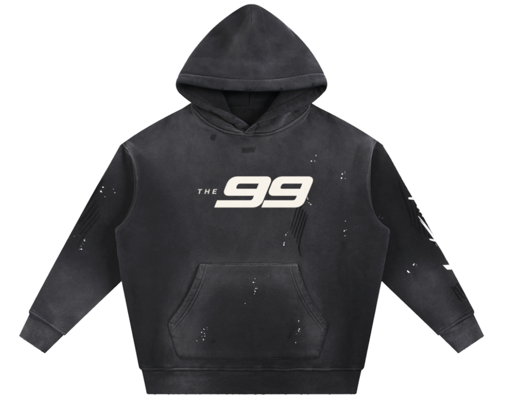 Vintage Washed Frayed Fleece Hoodie V2