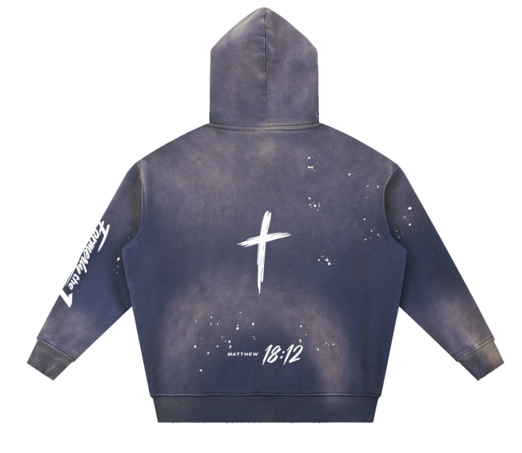 Vintage Washed Frayed Fleece Hoodie V2