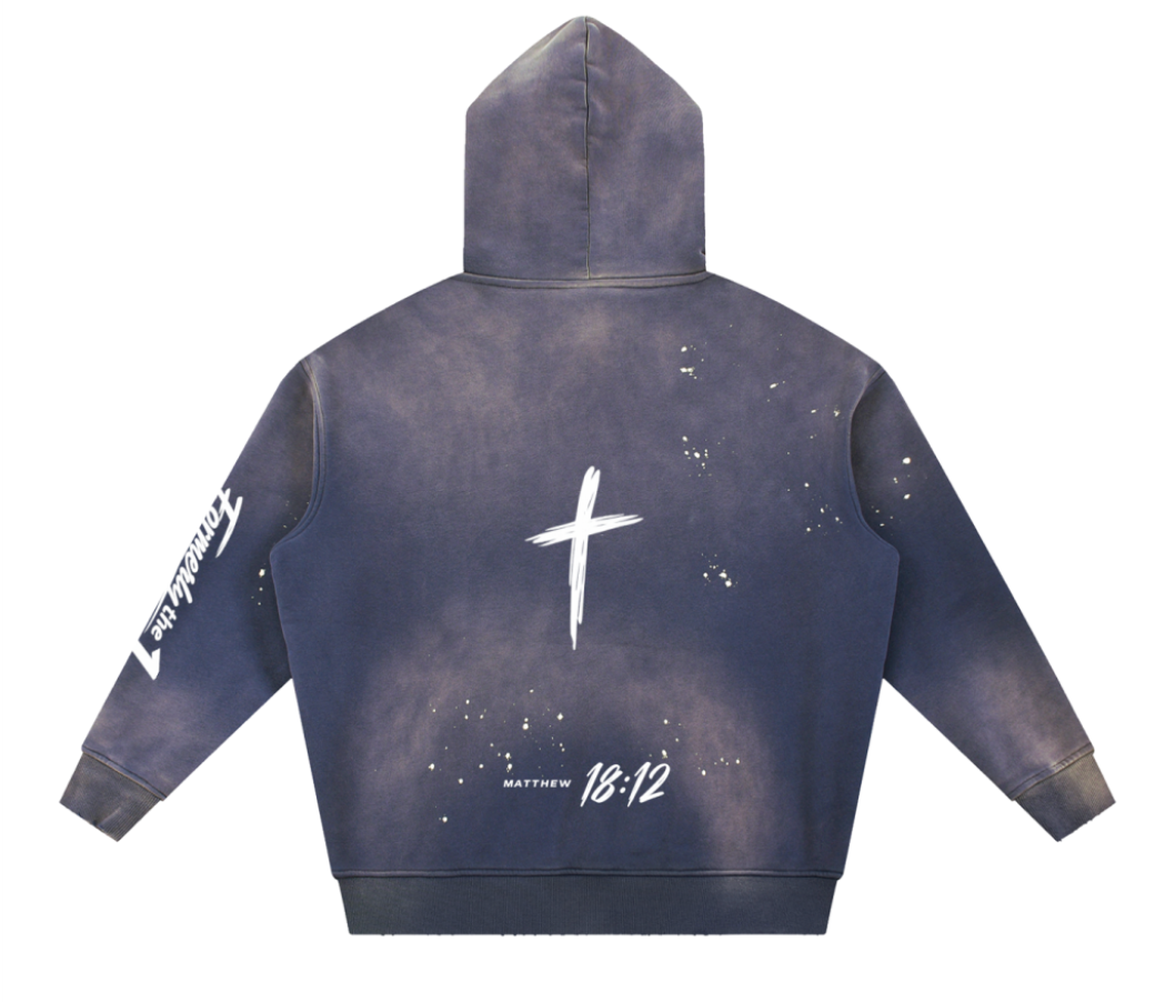 Vintage Washed Frayed Fleece Hoodie V2