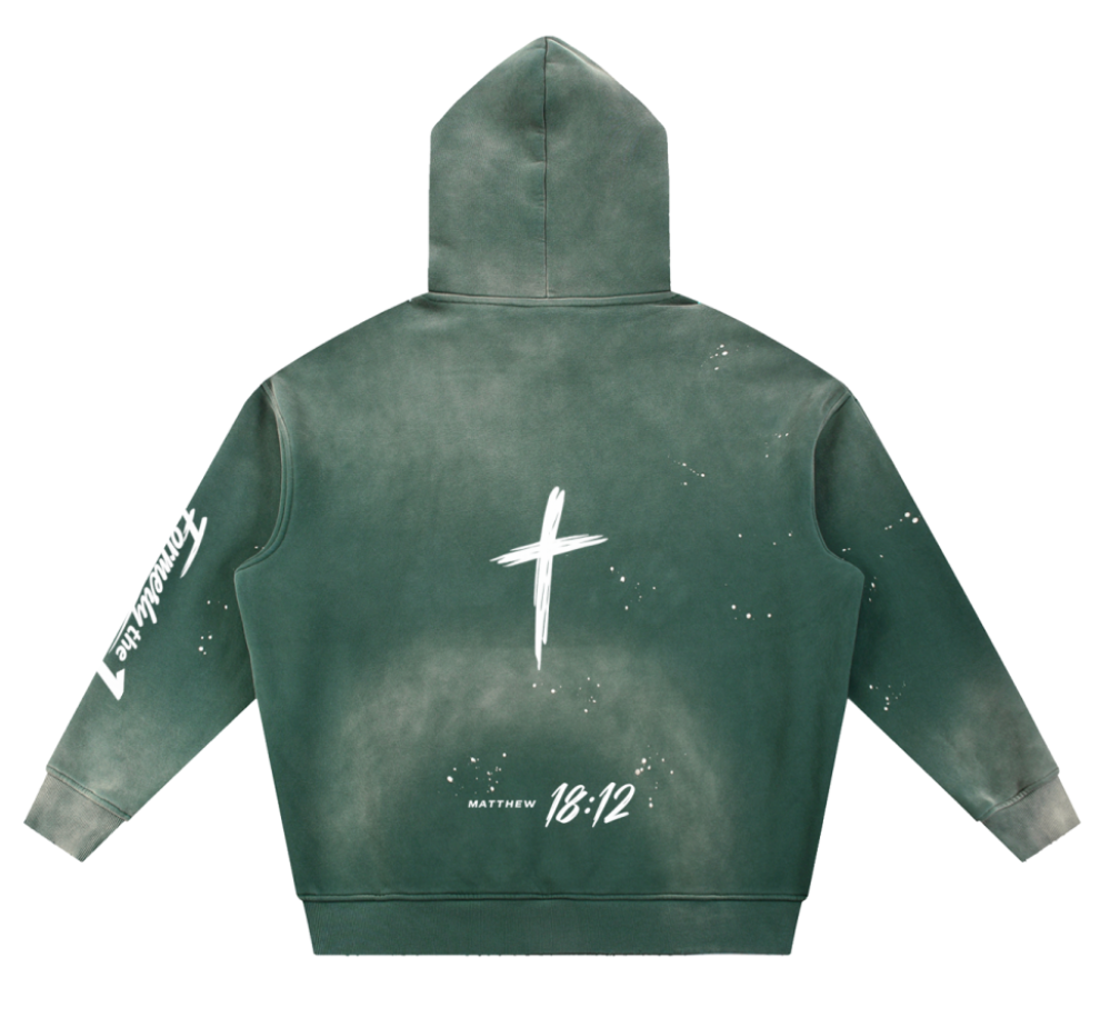 Vintage Washed Frayed Fleece Hoodie V2